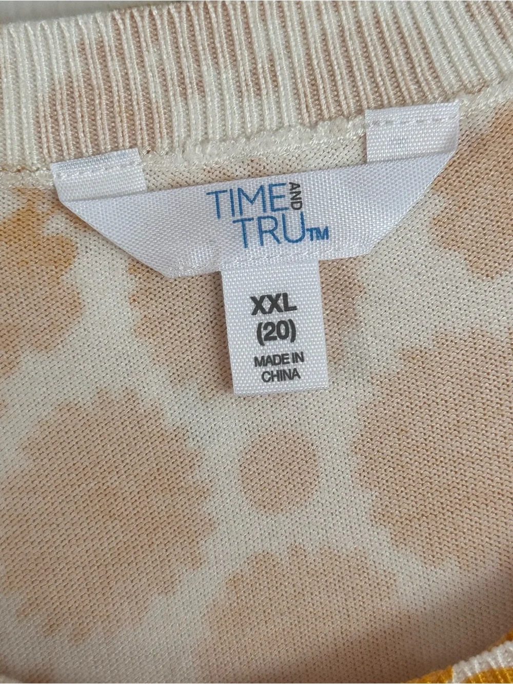 Time and Tru Women XXL 20 Twin Set Cardigan Shell Sweater NWT Saffron Gold - Picture 4 of 9